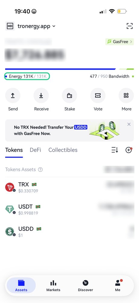 TronLink: Energy 131K
