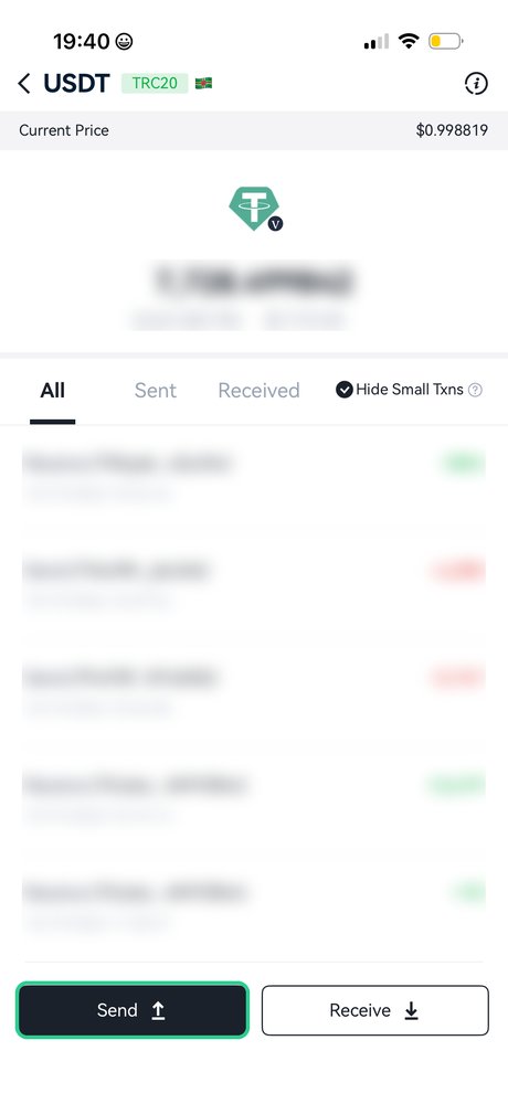 USDT → «Send»